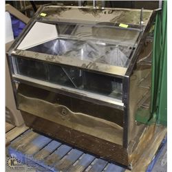 STAINLESS & GLASS DISPLAY COOLER. 44 X 46 X 26