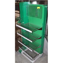 LARGE GREEN RACK ON WHEELS 24"X60"HIGH