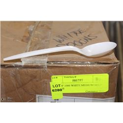 BOX OF 1000 WHITE MEDIUM SOUP SPOONS