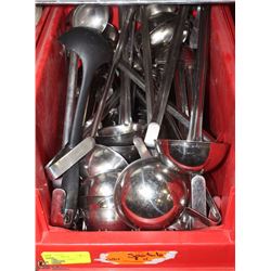 BIN OF LARGE SS LADELS