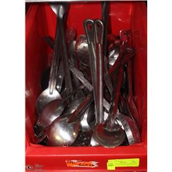 BIN OF LARGE SS SERVING SPOONS