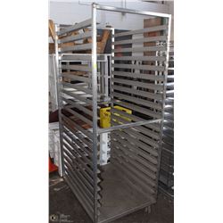 LARGE BAKERS RACK ON WHEELS 28 X  36 X 75