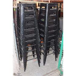LOT OF 14 BLACK METAL BAR STOOLS