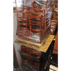 4 PALLETS OF WOOD RESTAURANT CHAIRS