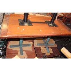 LOT OF 5 RESTAURANT TABLE, 4 SQUARE & 1 RECTANGLE