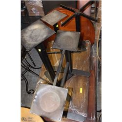 LOT OF 7 RESTAURANT TABLE TOPS & METAL BASES