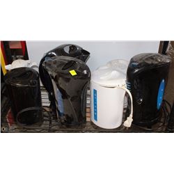 LOT OF 6 ELECTRIC KETTLES & 1 COFFEE THERMOS