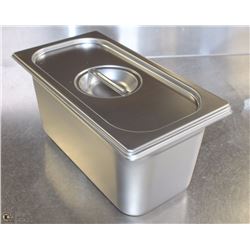 ME#11 S/S FOOD PAN ONE THIRD SIZE 6" DEEP WITH LID
