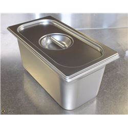 ME#11 S/S FOOD PAN ONE THIRD SIZE 6" DEP WITH LID