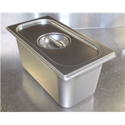 ME#11 S/S FOOD PAN ONE THIRD SIZE 6" DEEP WITH LID