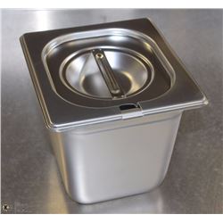 ME#12 S/S FOOD PAN ONE FOURTH SIZE 6" DEEP W/ LID