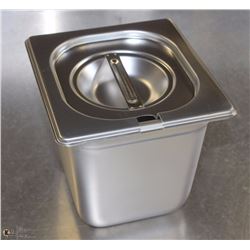 ME#12 S/S FOOD PAN ONE FOURTH SIZE 6" DEEP W/ LID