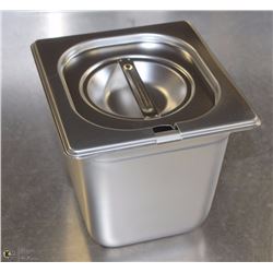 ME#12 S/S FOOD PAN ONE FOURTH SIZE 6" DEEP W/ LID