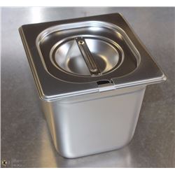 ME#12 S/S FOOD PAN ONE FOURTH SIZE 6" DEEP W/ LID