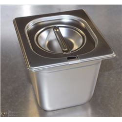 ME#12 S/S FOOD PAN ONE FOURTH SIZE 6" DEEP W/ LID