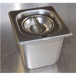 ME#12 S/S FOOD PAN ONE FOURTH SIZE 6" DEEP W/ LID