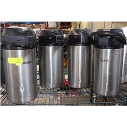 LOT OF 4 COFFEE DISPENSING CARAFES