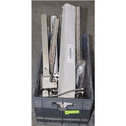 TOTE FULL OF COMMERCIAL CAN OPENERS
