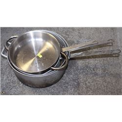 LOT OF 4 COMMERCIAL COOK POTS