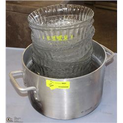 LOT OF 9 BOWLS  & 1 COMMERCIAL POT