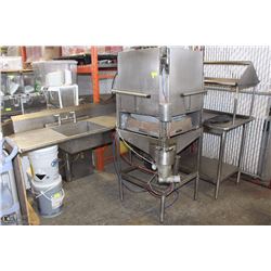 STAINLESS STEEL CORNER PREP AREA WITH SINK AND
