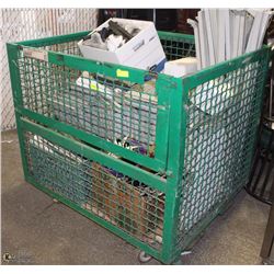 ROLLING PALLED CAGE OF ASSORTED DISPLAY SHELVING