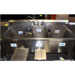 STAINLESS STEEL TRIPLE SINK 63 X 28