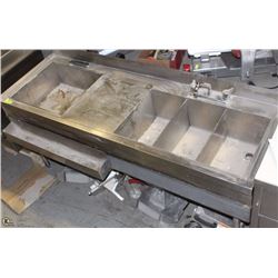 6' BAR SINK WITH FAUCET AND ICE SINK