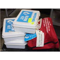 LOT OF 4 PORTABLE FIRST AID & BURN KITS