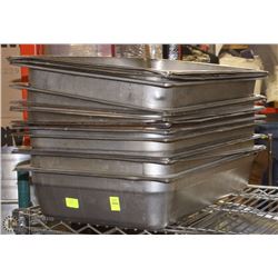 LOT OF 12 STAINLESS FULL SIZE INSERTS WITH LIDS