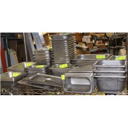 SHELF OF 35 PLUS STAINLESS STEEL INSERTS VARIOUS