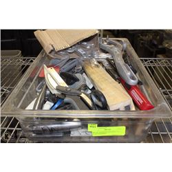 BIN OF ASSORTED KITCHEN TOOLS & ACCESSORIES