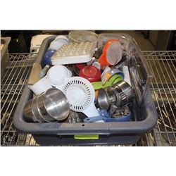BIN  OF ASSORTED KITCHEN ACCESSORIES, INCLUDES