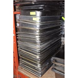 STACK OF 35 FULL SIZE INSERTS WITH AT LEAST 8 LIDS