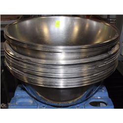 LOT OF 20 LARGE STAINLESS MIXING BOWLS