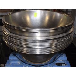 LOT OF 20 LARGE STAINLESS MIXING BOWLS
