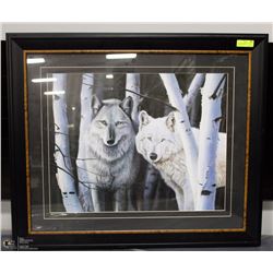RUSTY FRENTNER WOLF PICTURE FRAMED MATTED