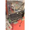 Image 1 : METAL BIRD CAGE ON STAND W/ TOYS, BOWLS & OTHER