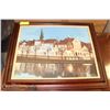 Image 1 : WOOD FRAMED OIL ON CANVAS BUILDING PICTURE
