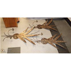 GROUP OF 3 METAL WALL HANGING CANDLE HOLDERS
