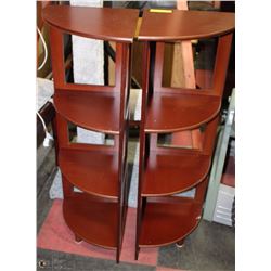 PAIR OF CORNER SHELVING UNITS
