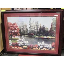 ESTATE FRAMED RIVER SCENE PICTURE 43"X33"