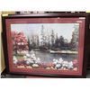 Image 1 : ESTATE FRAMED RIVER SCENE PICTURE 43"X33"