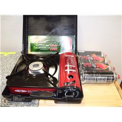 CAMPING GAS RANGE WITH FUEL AND COLEMAN ILLUMISTIX