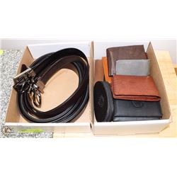 ESTATE BOX OF BELTS SOLD WITH BOX OF WALLETS