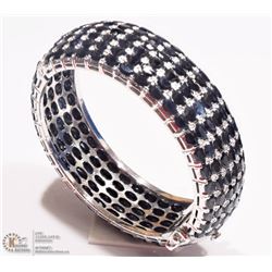 47) STERLING SILVER 190 BLUE SAPPHIRE BANGLE