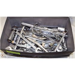 BOX WITH WRENCHES SOCKETS AND MORE
