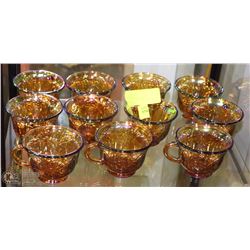 11 CARNIVAL GLASS CUPS