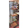 Image 1 : GLASS DISPLAY CASE WITH 4 TIERS  OF SHELVES