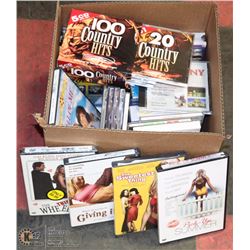 BOX OF DVD'S AND CD'S